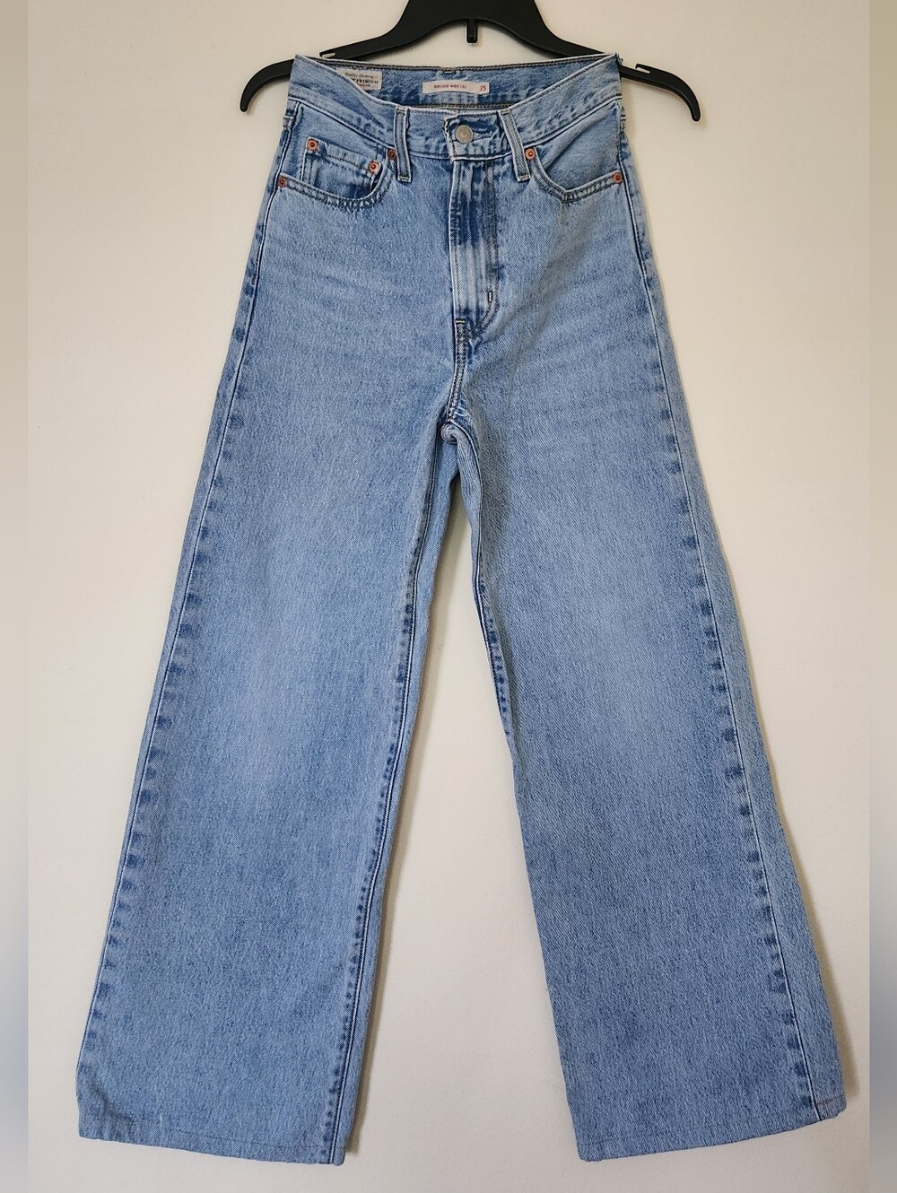 Levi's Premium Ribcage Light Blue High-Rise Wide Leg Jeans